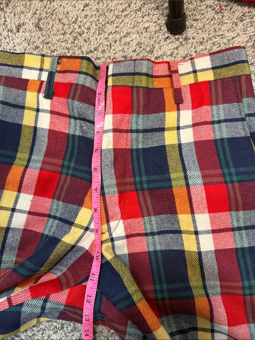 Vintage Spotwood Red Tartan Plaid Wool Pants see measurements no size tag - Picture 10 of 11